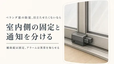 ベランダ窓の防犯対策を外から目立たせない｜窓用補助錠と防犯アラームの選び方
