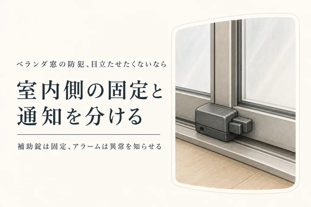 ベランダ窓の防犯対策を外から目立たせない｜窓用補助錠と防犯アラームの選び方