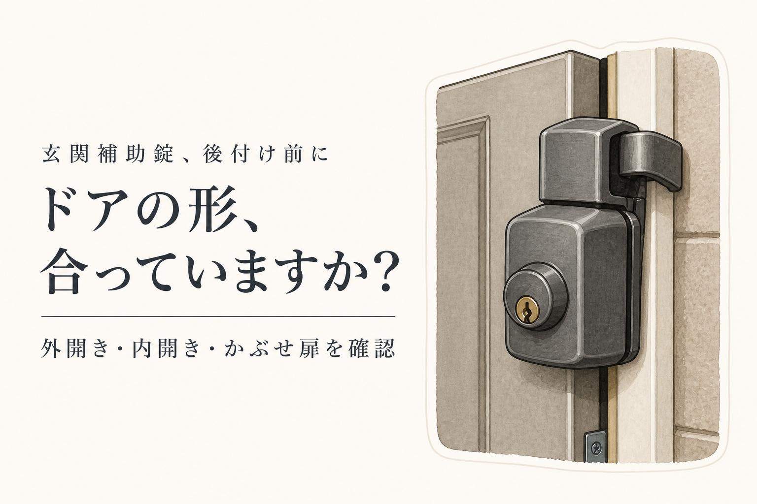 玄関補助錠の後付けおすすめ5選｜外開き・内開き・かぶせ扉で選び方を比較